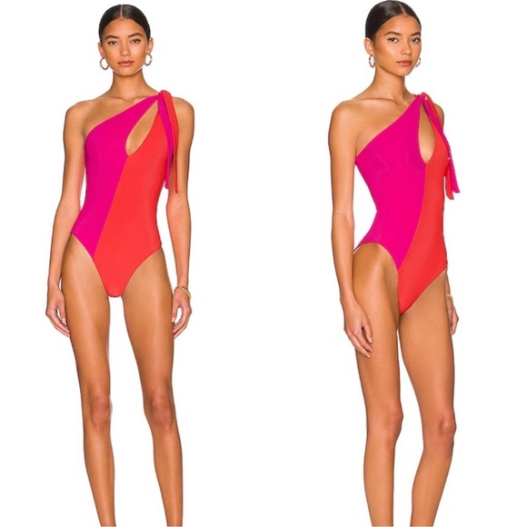 Beach Riot Nia One Piece Swimsuit in Magenta Coral Size XS - Picture 2 of 10